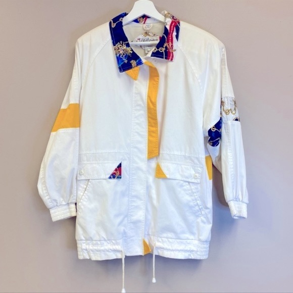 VTG Gorgeous Sm Med RARE jacket Windbreaker Coat nautical 80s 90s retro vintage - Picture 11 of 13